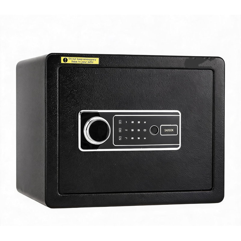 2.2 Cu ft Fireproof Home Safe Box, 4‑in‑1 Biometric Fingerprint, Password, Key & External Power Access, Dual Alarm System with Fireproof Bag for Jewelry and Documents