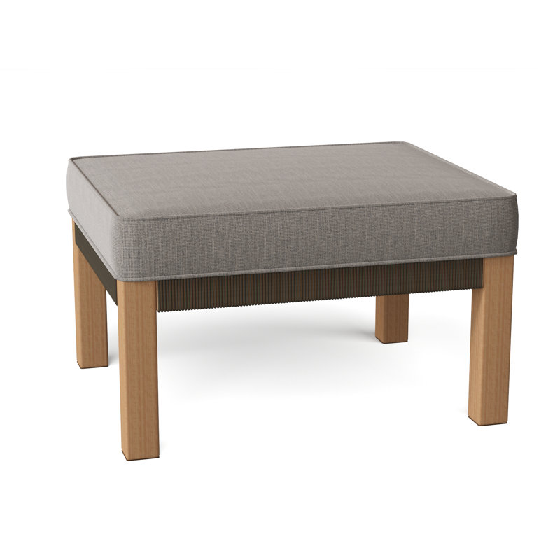 Hudson Outdoor Ottoman, Hudson Charcoal Lace, Oat