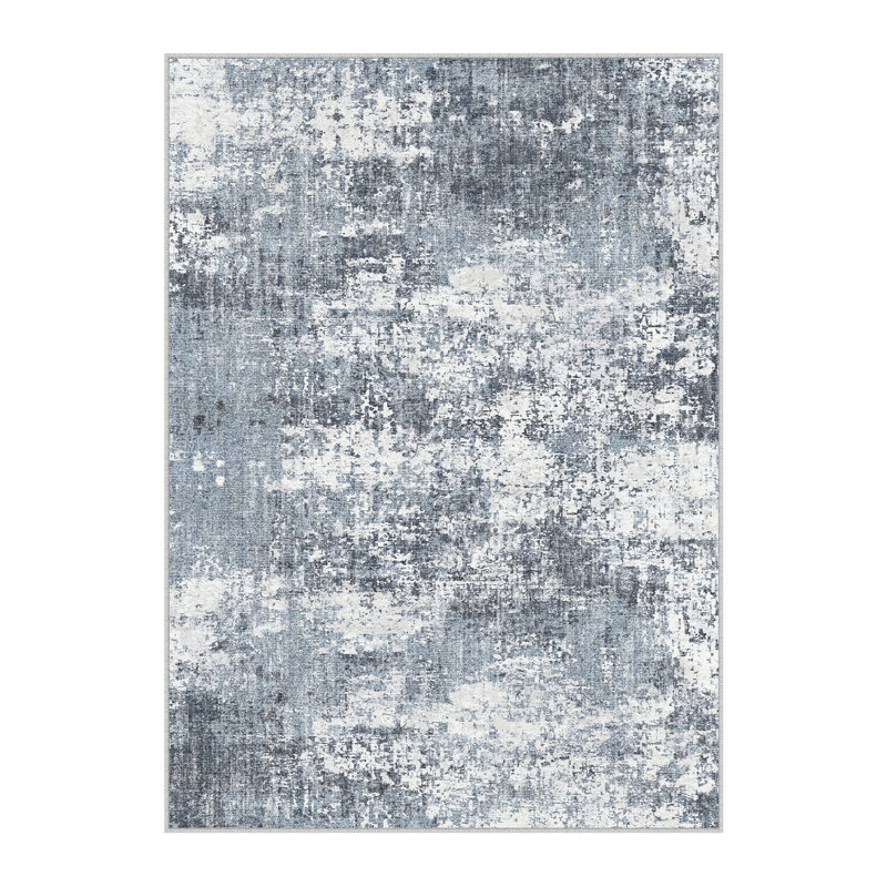 Tapis moderne lavable à la machine avec envers antidérapant Kimberley, Rectangulaire 8 pi x 10 pi