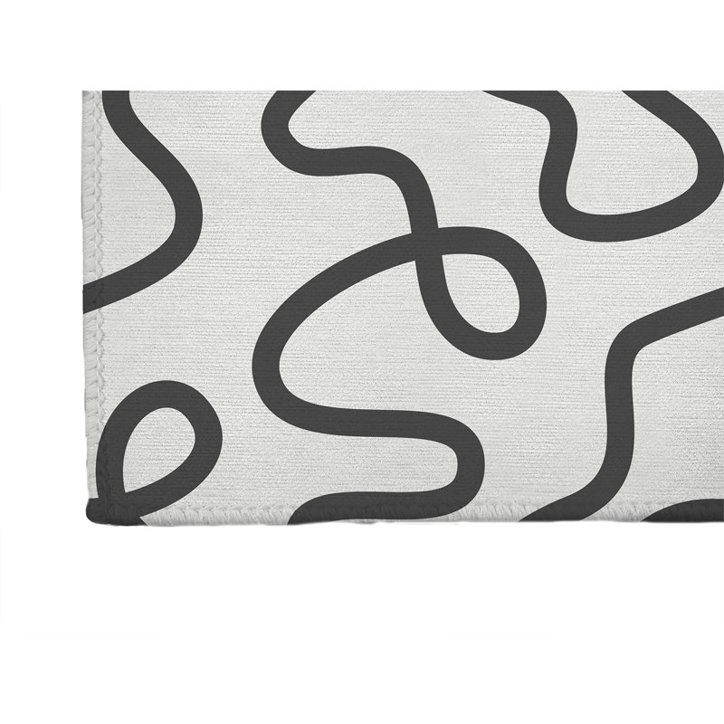 Squig Kids Play Mat, Rectangle 48" x 72", Ivory/Charcoal