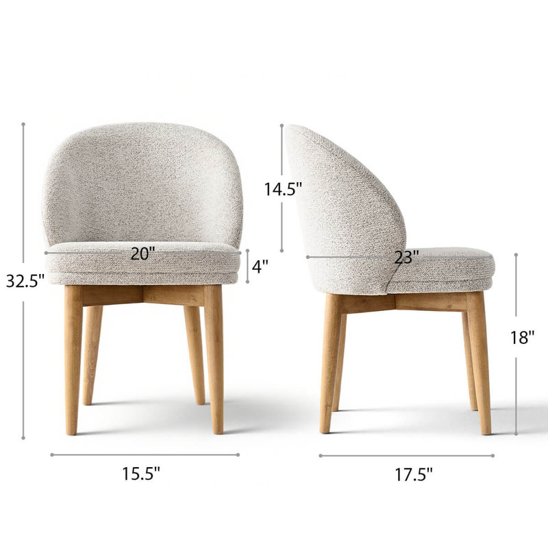 Upholstered Dining Chairs with Solid Wood Legs (Set of 4)