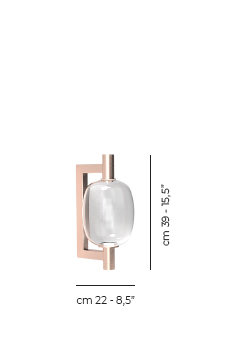 Riflesso Wall Lamp P Amber Transparent Matt Copper 2 L22cc Ul, Matte Copper, Crystal Transparent