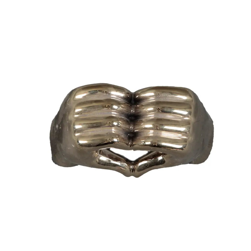 Metallic Heart Hands Figurine