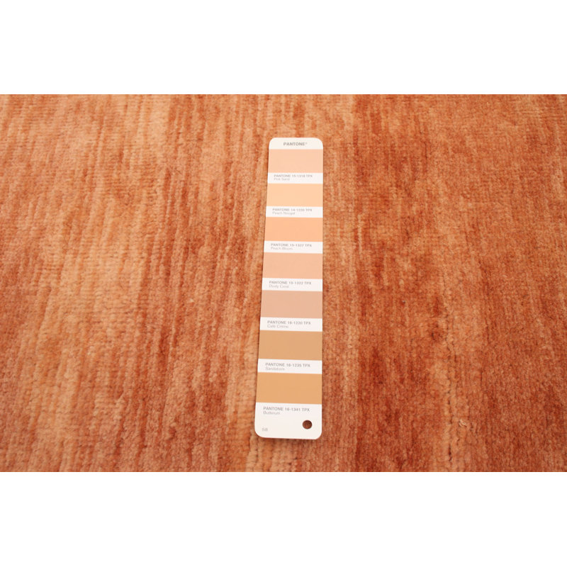 Tapis unique en laine noué à la main nouvel âge en cuivre Rheanon 5 pi 1 po x 7 pi 8 po