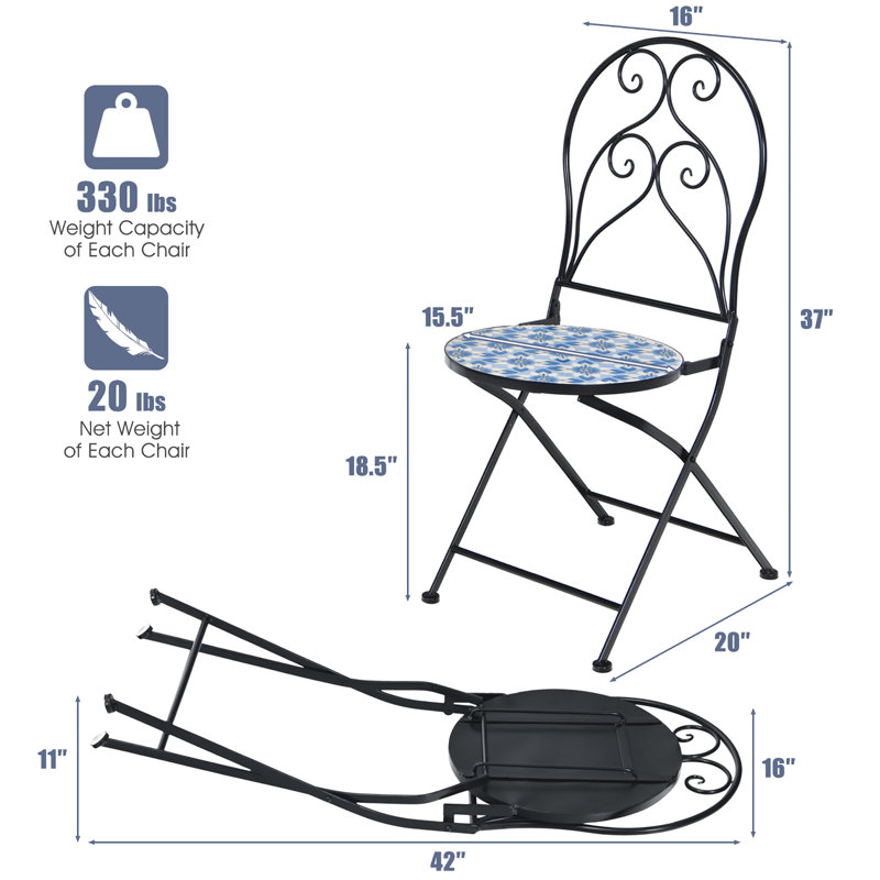 Chaise pliante en acier Charlton Home Sluss
