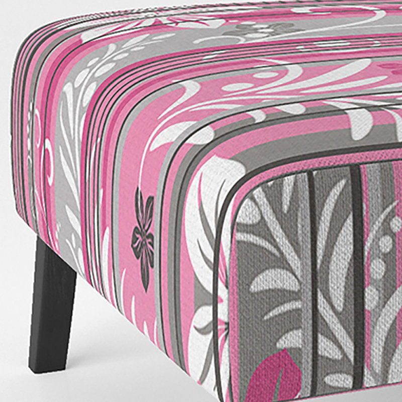 Fauteuil de chambre d'appoint en velours rose et gris