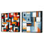 Cuauhtemoc - Ensemble de 2 collages de formes carrées abstraites-101845733-101845732