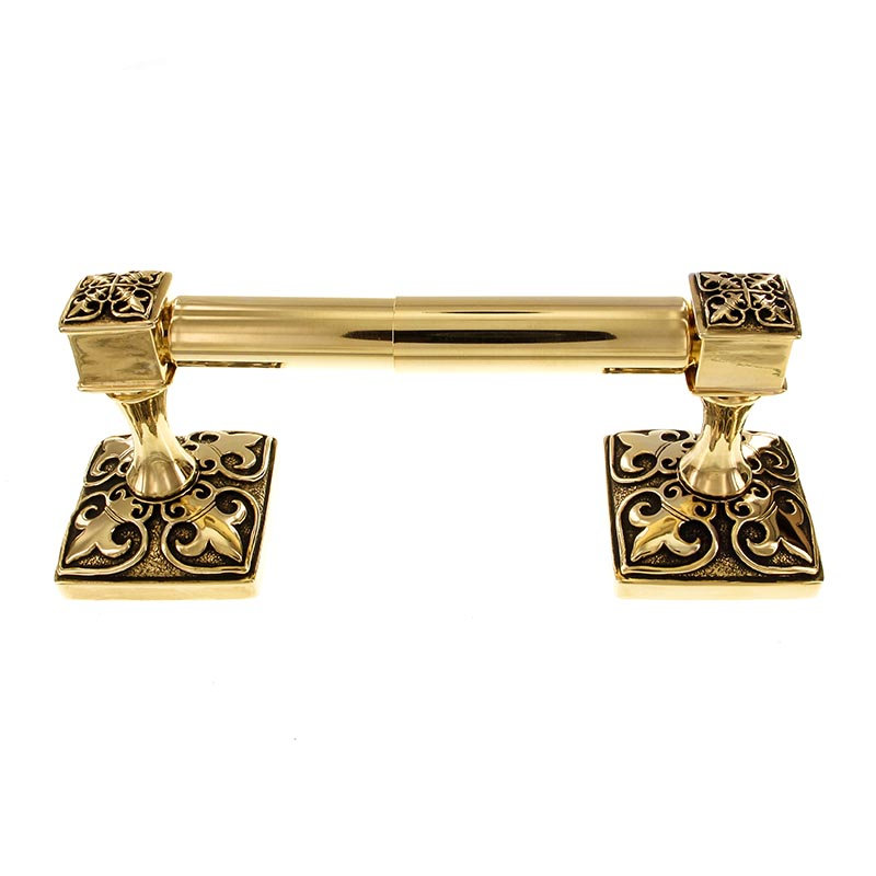 Fleur de Lis Wall Mounted Toilet Paper Holder, Antique Gold
