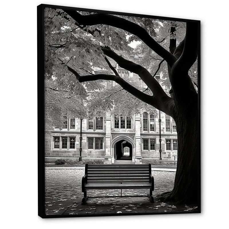 «College University Winter Photo II» sur toile, Cadre flottant noir, H 40 po x l 30 po x P 1,5 po