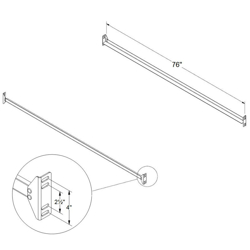 bedCLAW Bolt-On Steel Bed Side Rails, Full