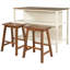 Ensemble d'îlot de cuisine classique en bois massif brun avec 2 tabourets, table de salle à manger de 45 pouces pour les petits espaces - style campagnard traditionnel