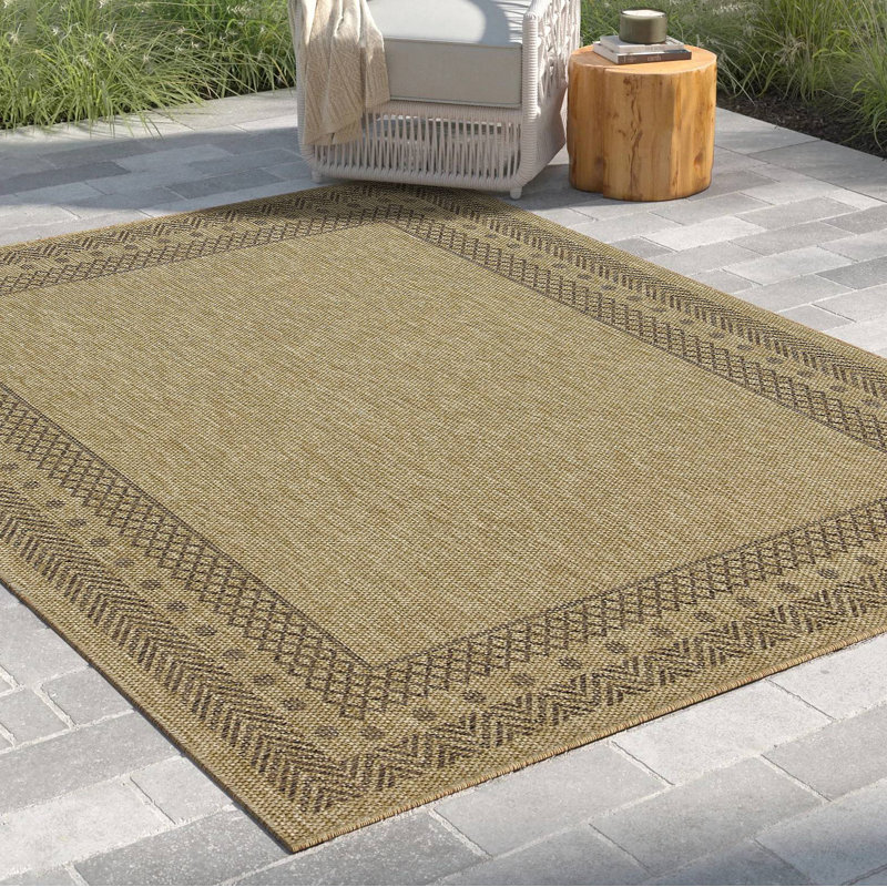 Indoor/Outdoor Area Rug, Natural/Light Brown, Runner 2'7" x 7'3"
