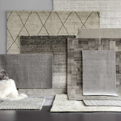 Honeycomb Ivory/Grey Handwoven Wool Rug