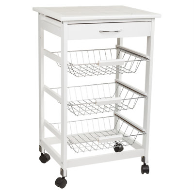 Lateek Wood Kitchen Cart