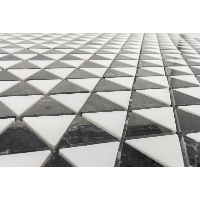 DIAMOND MOSAIC TILES, White/Taurus Black