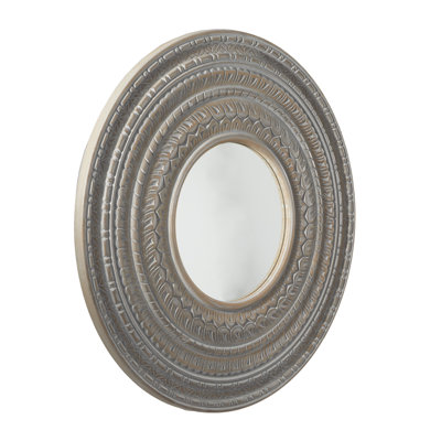 Solid Wood Circle Wall Mirror