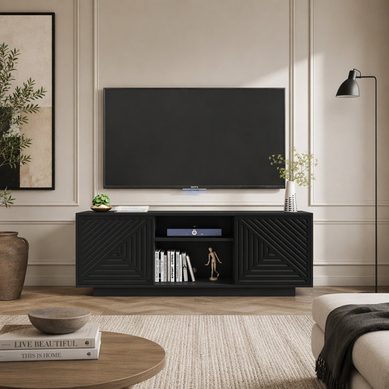Meuble télé moderne pour téléviseur de 70 po ou moins Techni Mobile, Noir