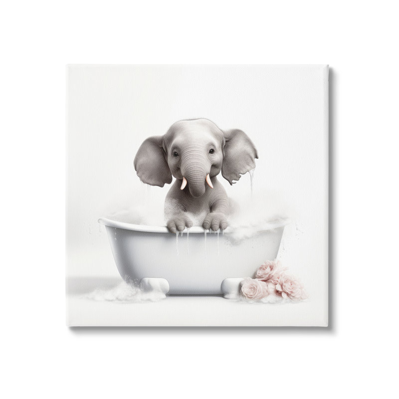 Baignoire pour bébé éléphant Az-251-Canvas Stupell Industries par Lazar Studio, H 30 po x l 30 po