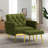 Zianny Velvet Accent Chair with Ottoman-673816096