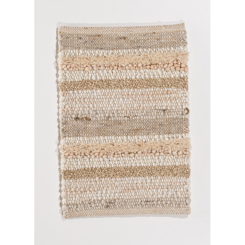 Mayson Striped Wool Area Rug, Rectangular 70 x 140 cm