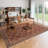 Modern Machine Washable Area Rugs Diamond Floor Mats with Non-Slip Backing, Non-Shedding Floral Print Accent Rug, Foldable Soft Low Pile Indoor Carpet-856637720