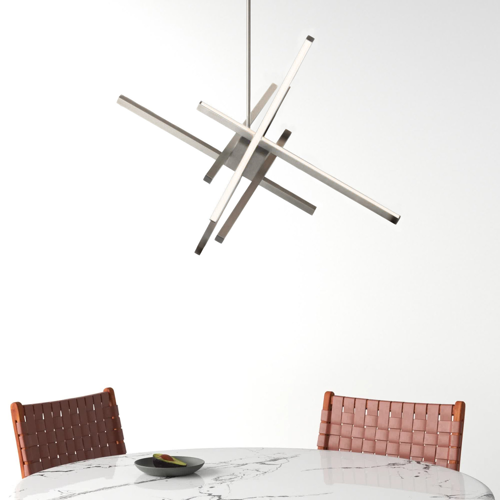 Rochelle 6-Light Chandelier, Brushed Nickel, 39"