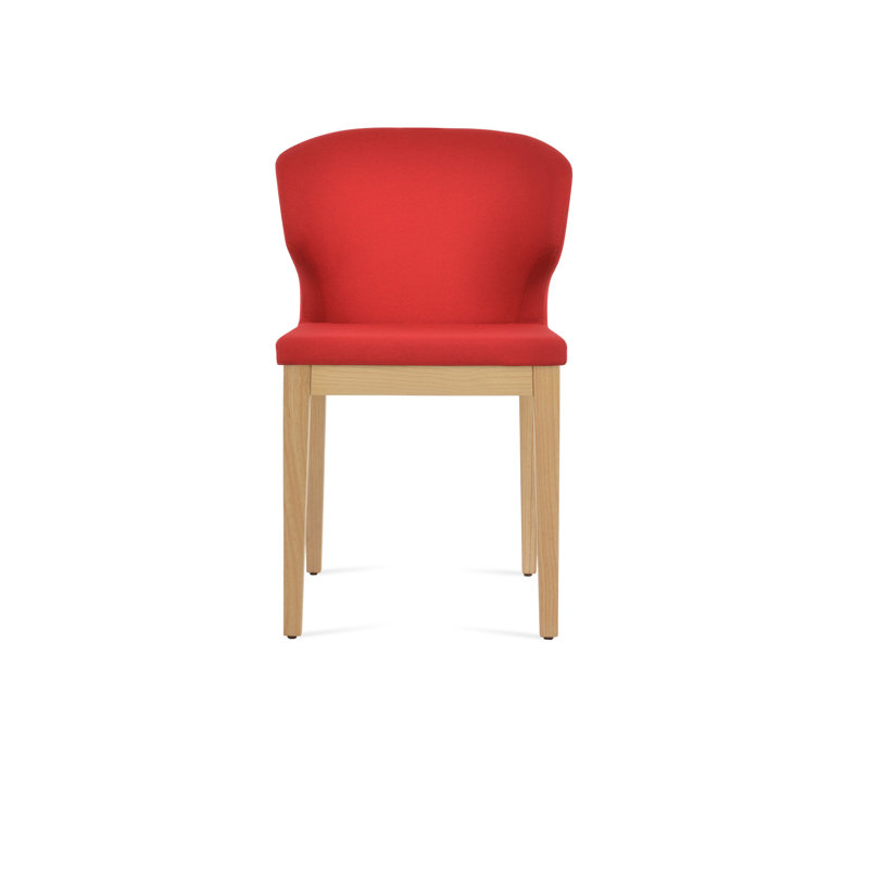 Amed Wood Side Chair, Fabric Era Red, Ash Natural