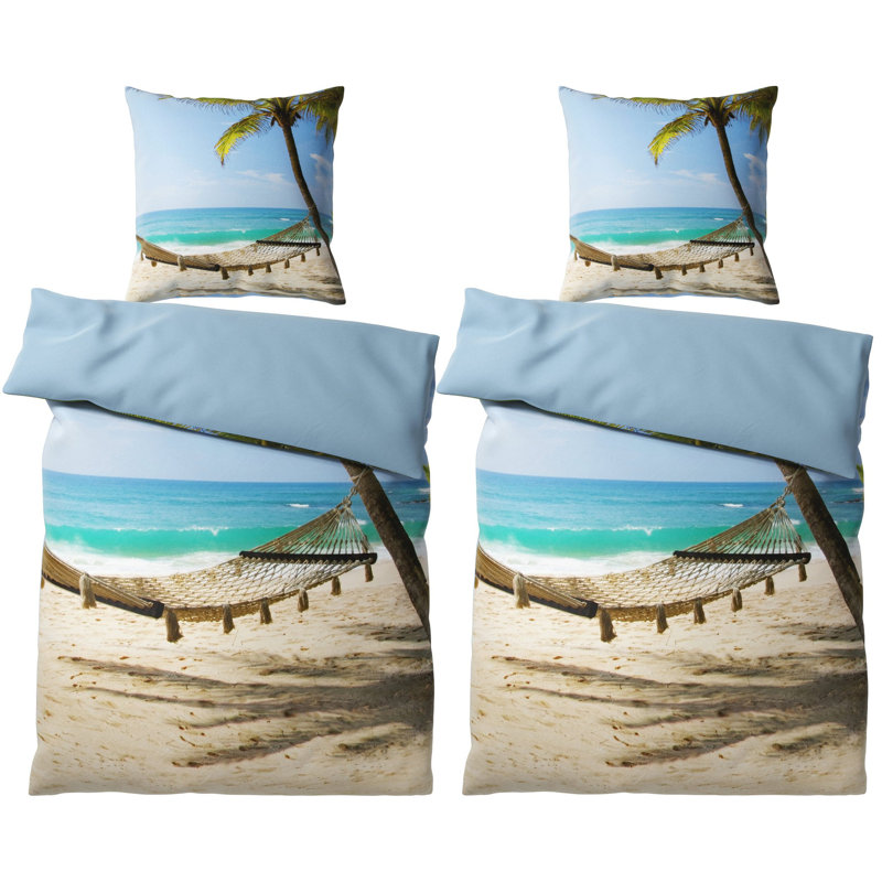 Cotton No Pattern Duvet Cover Set with Pillowcases Included