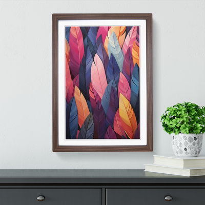 Feather Geometric - Single Picture Frame Print on Wood