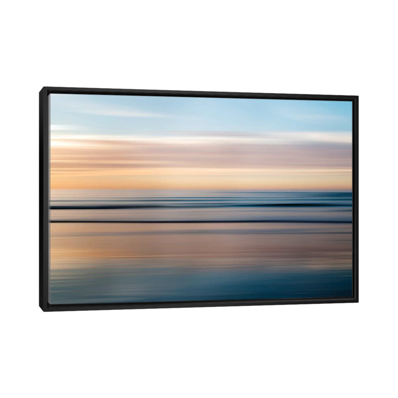 «La Jolla Waves», impression sur toile, H 18 po x l 26 po x P 1,5 po, Toile avec cadre noir, Pas de tapis