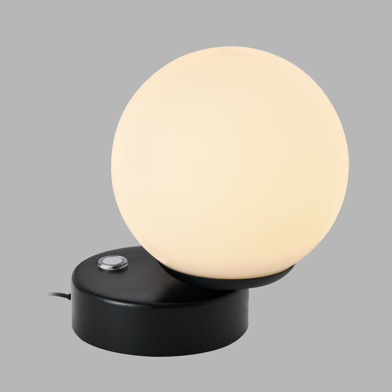 Capri 6-in Integrated LED ETL Certified Black Table Lamp with Glass Shade and Touch Sensor Dimming