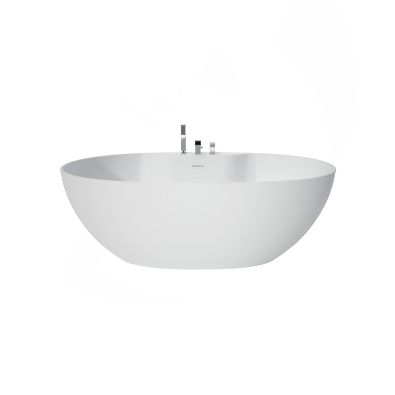 Baignoire de trempage profonde à surface solide de 63 po avec trois trous 63 po