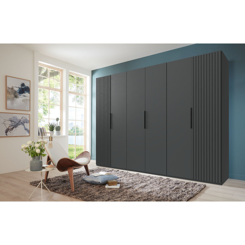 Ameeran 6 Door Manufactured Wood Wardrobe, Graphite