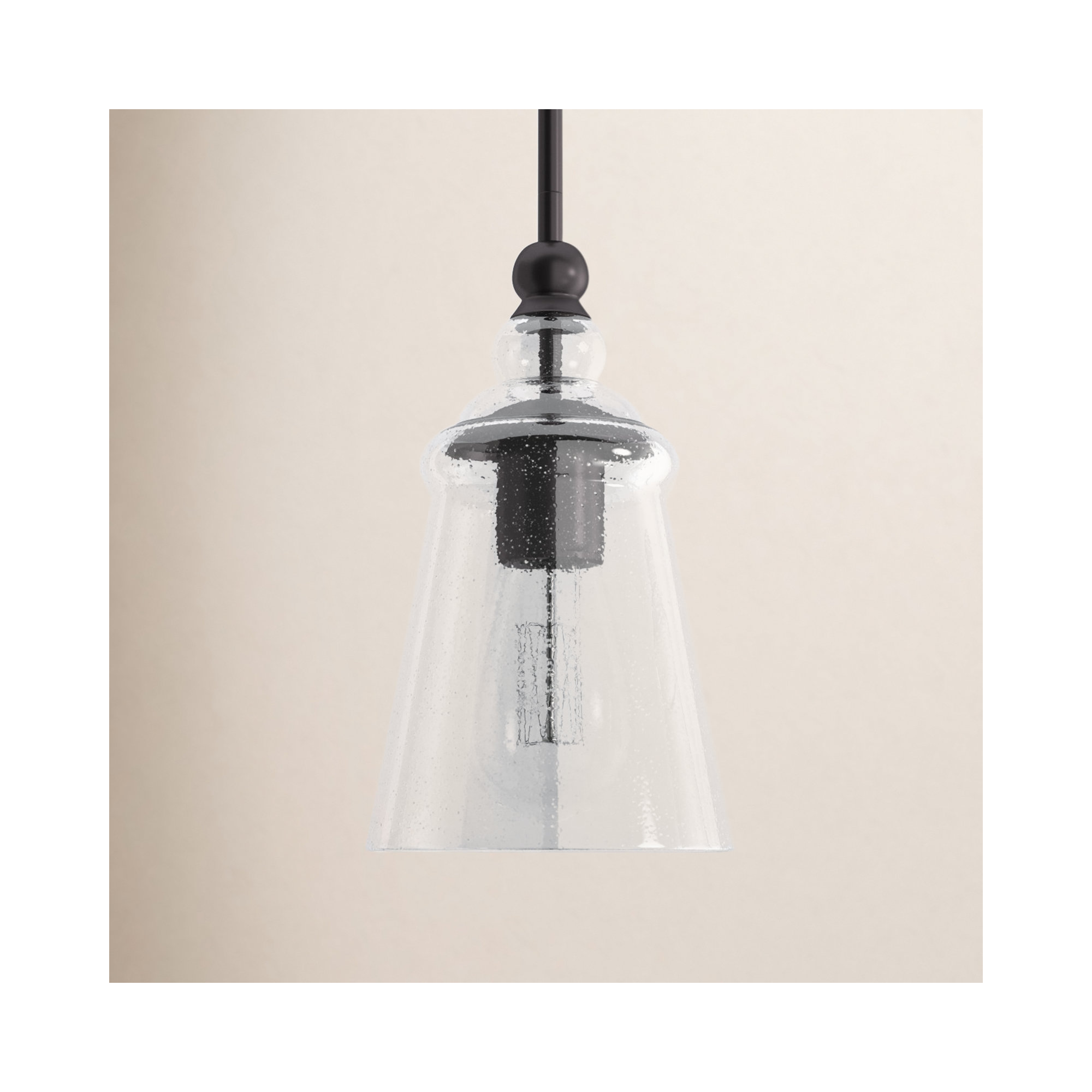 Frenchie Single Light Glass Dimmable Pendant