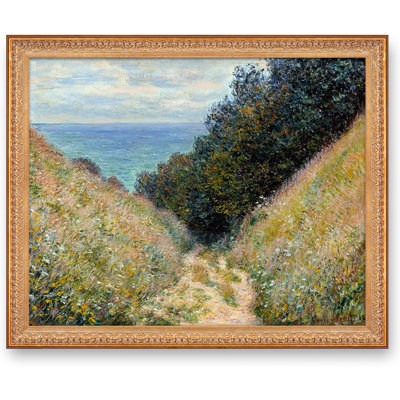 Road at La Cavée, Pourville by Claude Monet Framed,Image World Classic Reproductions For HomeDecor,Vintage Pattern Gold Frame
