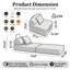 Canapé-lit ajustable en velours côtelé 3-en-1 Jairden, méridienne convertible pliable moderne (avec coussin décoratif)-2083423151