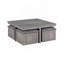 Table basse grise 38 po avec tabourets de rangement-704429926