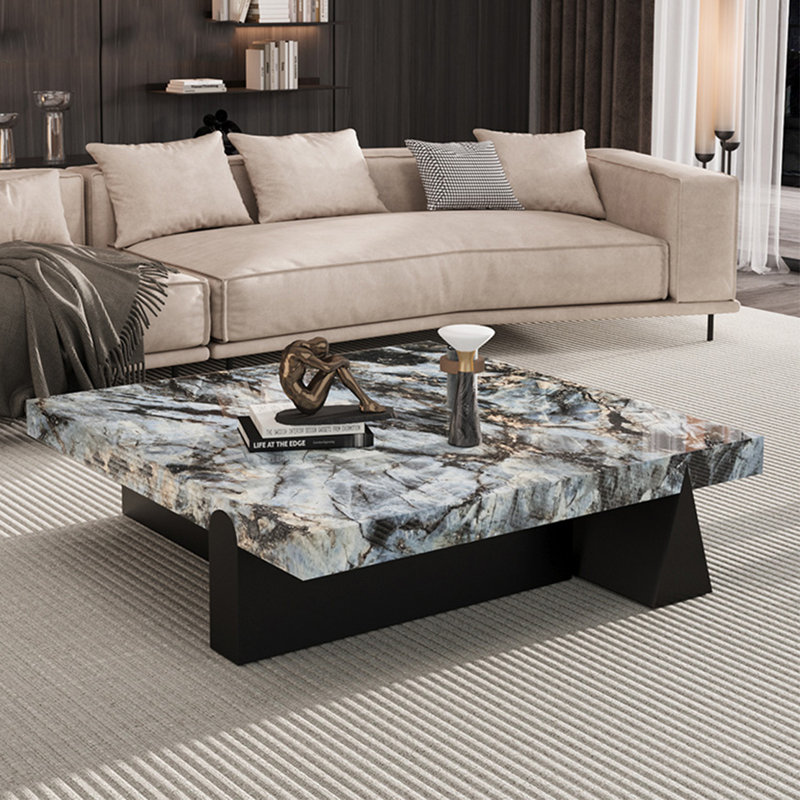 Table basse carrée claire, H 13,8 po x L 39,4 po x l 39,4 po, Multi-couleur
