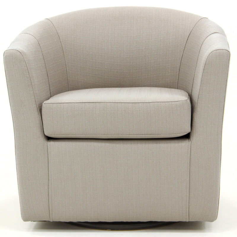 Fauteuil demi-tonneau pivotant 31 po Hansell, Mélange de polyester souris