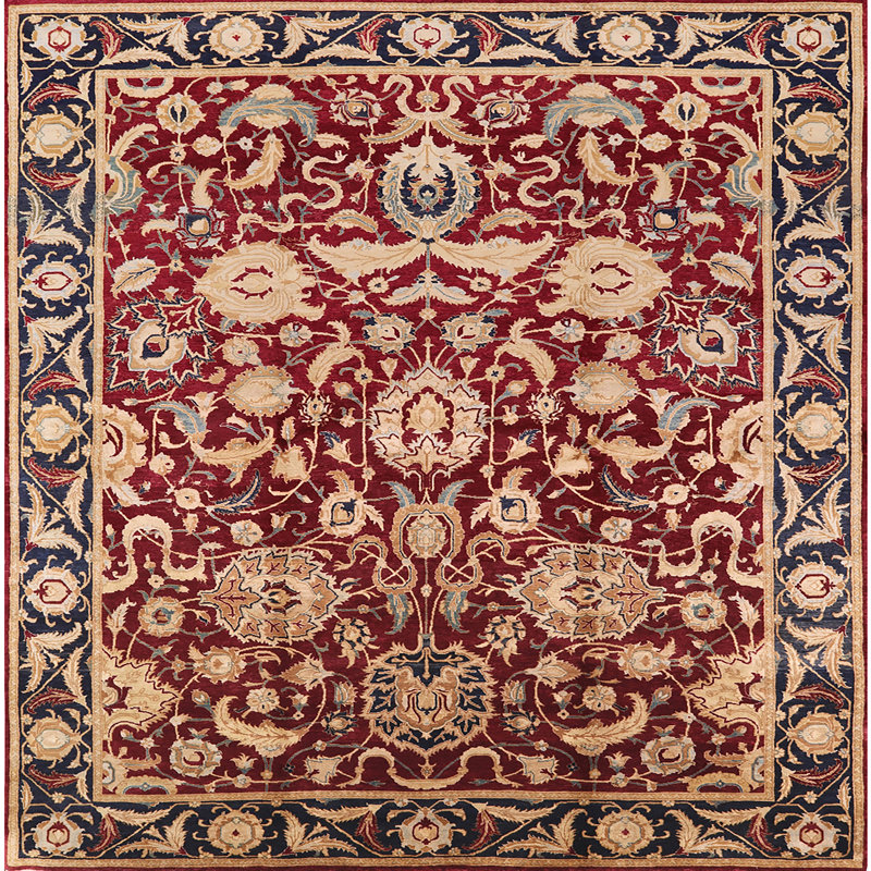 Tapis oriental rouge / beige Hamlig, Carré 4 pi