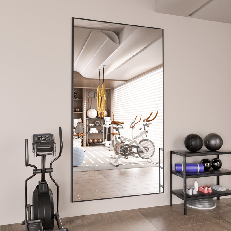 Mallex Oversized Full Length Rectangle Aluminum Floor Mirror Gym Mirror