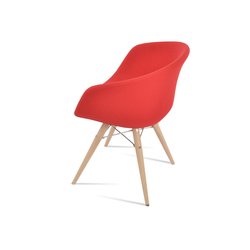 Fauteuil Tribeca, Naturel, Polyester / mélange de polyester rouge