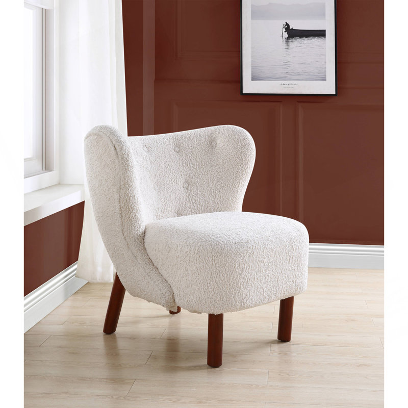 Fauteuil d'appoint en sherpa blanc