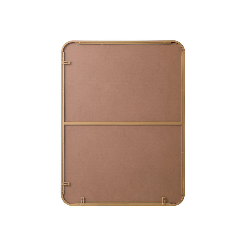 Sabine Metal Rounded Rectangle Wall Mirror, 32" x 24", Brass