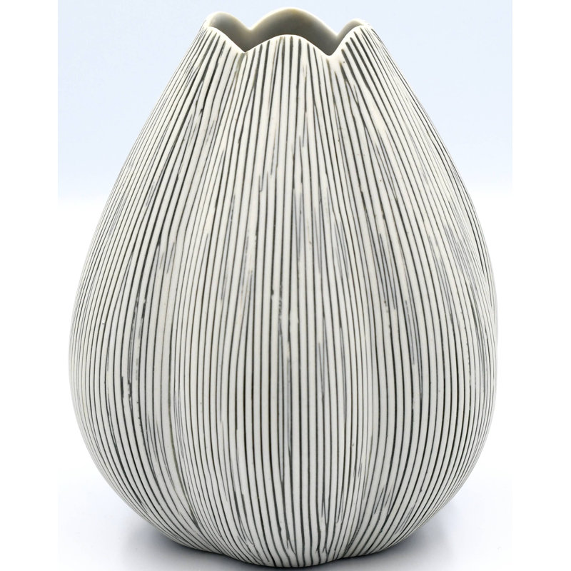 Bassey Handmade Table Vase, Gray, 5.4" H x 4.1" W x 4.1" D