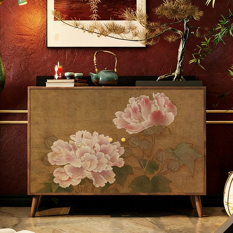 Armoire de rangement rétro en bois massif