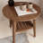 Nordic Style Minimalist Walnut-coloured Round Side Table