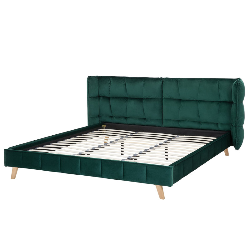 Watermill Upholstered Velvet Bed, Super King (6'), Green