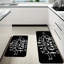 Ensemble de 2 tapis à motif d'ustensiles de cuisine noir et blanc pour salle à manger