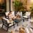 Outdoor Hdpe Patio Furniture Sofa, 4 - Person Seating Group With Cushions,outdoor Conversation Couch Set With Coffee Table For Patio-70157067